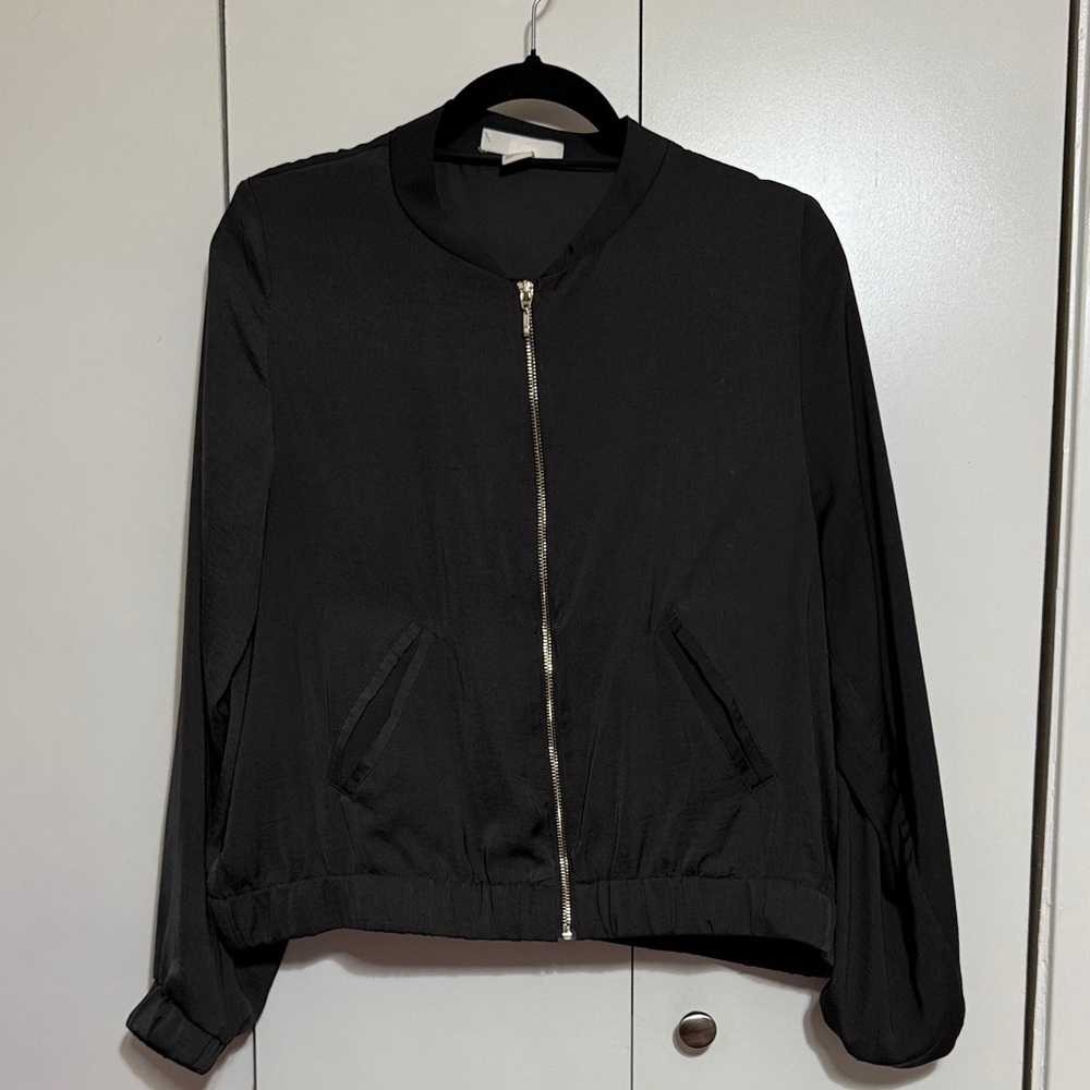 H&M Classic Black Bomber Jacket